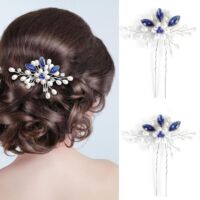 2 Pièces Bijou Cheveux Mariage, Bijoux De Tete Mariage, Accessoire Cheveux Mariage Invité, Accessoire Cheveux Mariage Bleu Pour Mariée Et Filles Pour Marriage, Soirée, Anniversaire