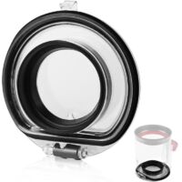 Pièces de rechange pour le couvercle du compartiment d'un aspirateur Dyson V10, V11 et V15 : base avec joint d'étanchéité et couvercle de remplacement.