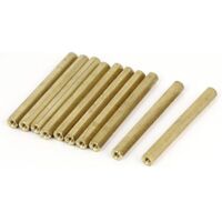 Entretoise hexagonale en laiton M3 x 45 mm à filetage interne, écrou de raccordement, lot de 10