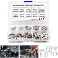 E Clip Anneau 304 Inox Circlips Exterieur Assortiment De Circlips 1.5/2/3/4/5/6/7/8/9/10Mm Divers Usages 200Pcs