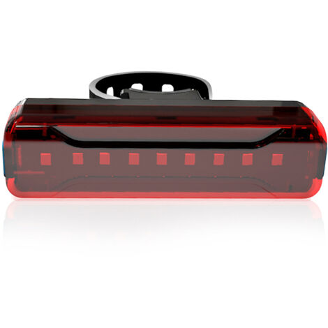 Feu arriere velo rechargeable USB 2600mAh 12 modes eclairage longue autonomie IPX5 pour velo electrique VTT