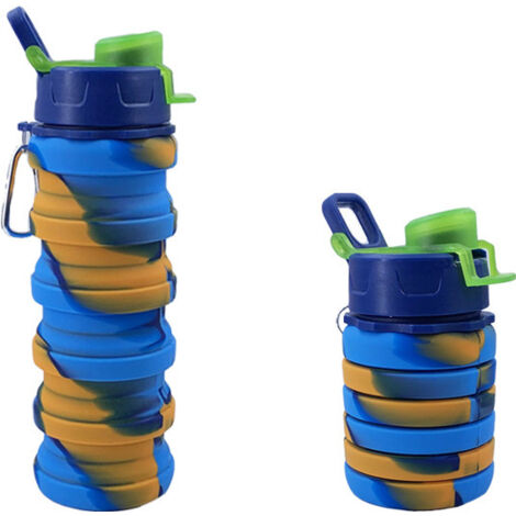 Gobelet pliable en silicone (500 ml) — Bouteille de voyage rétractable et créative, gourde de sport portable pour les activités de plein air (1/3)