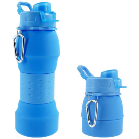 Bouteille d'eau pliable en silicone de 600 ml – Gourde colorée et portable pour sports de plein air