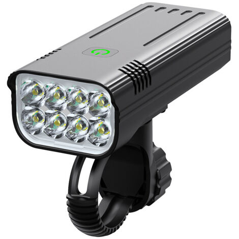Lampe velo avant 6 LED 5200mAh rechargeable USB 360 degres 10h autonomie puissante pour VTT velo electrique randonnee