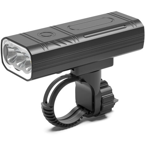 Lampe vélo avant 3 LED 5200mAh rechargeable Type C 2A 360 degres puissante pour VTT velo electrique randonnee