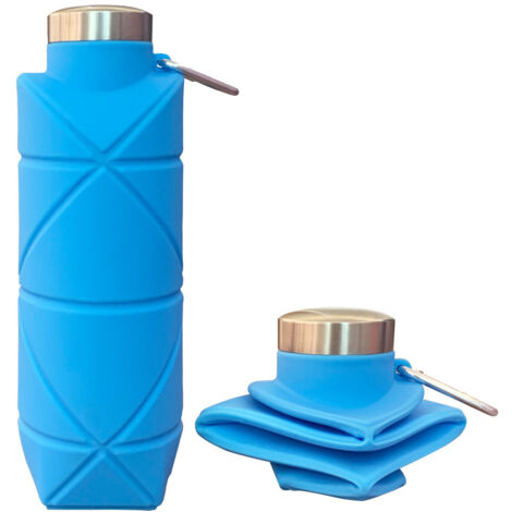 Gourde pliable en silicone à motif diamant (700 ml) — Bouteille d'eau de poche portable pour sports de plein air (1/3)
