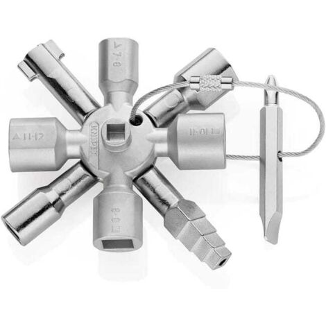 Clé Universelle 10 en 1 en Acier Inoxydable avec 2 Embouts Magnétiques Réversibles pour Armoires Techniques et Secteurs HVAC et Électrique (1/5)