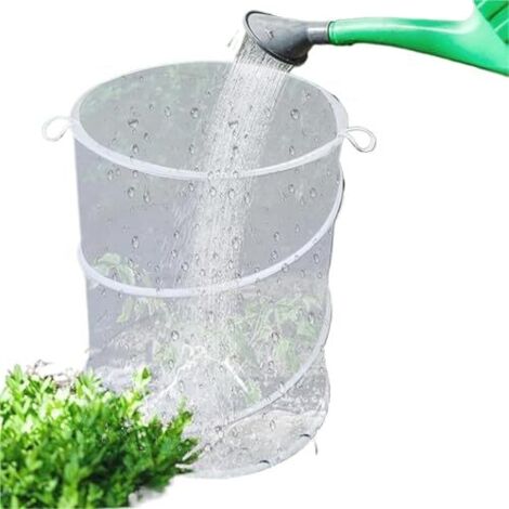 Housse de protection pop-up blanche 36x48cm avec 4 piquets en L, barrière contre insectes et oiseaux pour légumes et fleurs