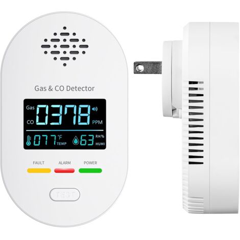 Nouveau Détecteur 4-en-1 Secteur Gaz CO avec Capteur Température Humidité, Alarme pour Cuisine Maison (1/5)