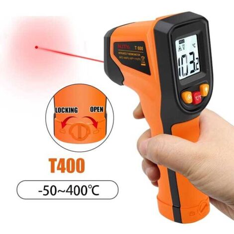 Pistolet thermomètre infrarouge numérique avec laser plage -50°C à 400°C pour mesure rapide sans contact usage industriel (1/5)