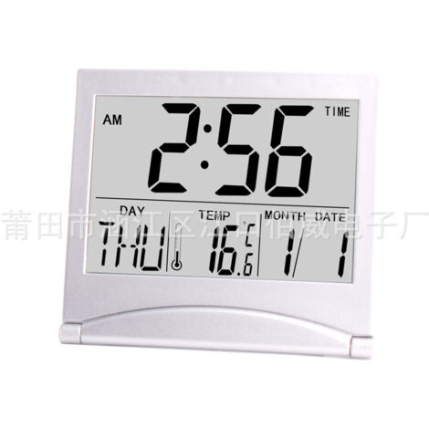 Horloge Électronique Pliable avec Réveil, Calendrier, Météo et Thermomètre, Parfaite pour Voyage (1/5)