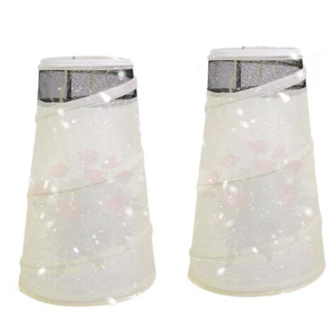 Cloche de protection blanche en non-tissé 50x33x23cm avec 4 piquets, barrière instantanée contre oiseaux et insectes pour potager (1/5)
