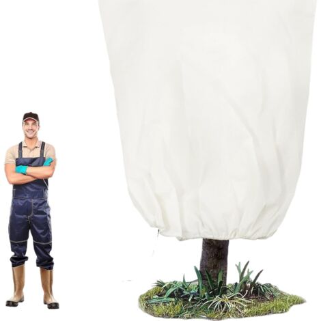 Housse d'hiver épaisse en non-tissé 100x120cm avec zip et cordon de serrage, protection ajustable contre le gel pour arbustes (1/4)