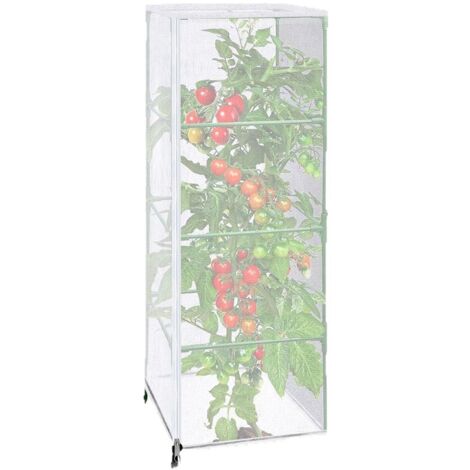 2 Housses de protection pour plantes avec double filet et zip 45x45x90cm, barrière contre insectes oiseaux pour tomates et légumes (1/5)