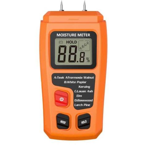 Humidimètre Bois Professionnel à 4 Échelles avec Électrodes Acier Composite Précision 0.1% pour Bois de Chauffage et Charpente (1/5)