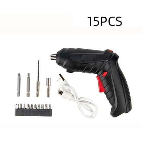 Coffret de Tournevis Électrique 15 Pièces sans Fil 3,6V avec Batterie Lithium-ion pour Petites Réparations Domestiques (1/5)