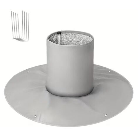 Housse de protection hivernale grise avec bande auto-agrippante pour racines d'arbre, couverture extérieure ajustable (1/5)