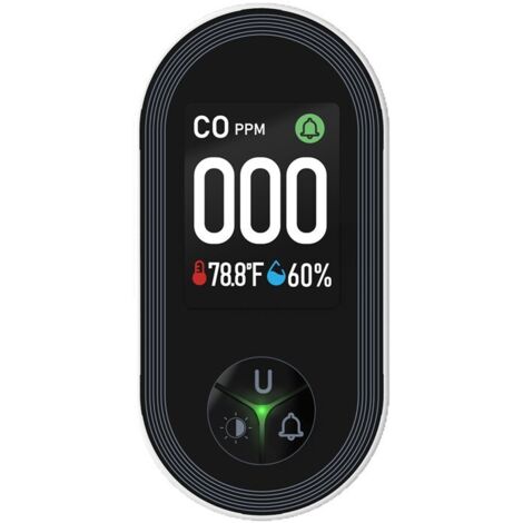 Détecteur 3-en-1 CO avec Capteur Température Humidité, Alarme Visuelle pour Cuisine Garage (1/5)