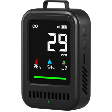 Détecteur de monoxyde de carbone 3 en 1 portable pour camping et maison, afficheur CO température et humidité en temps réel (1/5)