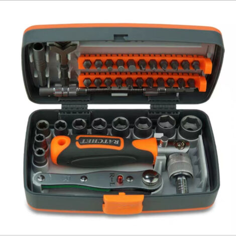 Tournevis à Cliquet 38 en 1 Multifonction avec Réglage Multi Angles et Changement Rapide pour Boîte à Outils Domestique (1/5)