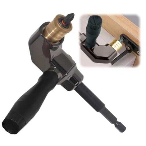 Renvoi d'Angle 90° en Métal pour Visseuse et Perceuse Adaptateur de Perçage et Vissage en Espaces Restreints (1/5)