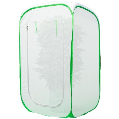 Cloche de protection filetée 60x60x90cm avec cadre vert, tente anti-insectes amovible pour plantes en pot et potager