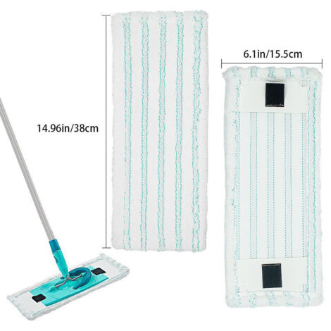 Lot de 2 recharges de balai plat en microfibre compatibles Leifheit Clean Twist M, coussinets de nettoyage réutilisables (1/5)