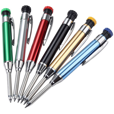 Crayon à bois multifonctionnel avec corps en aluminium, mine longue, stylo à bois, marqueur de ligne, mine de crayon à bois de 2,8 mm. (1/5)