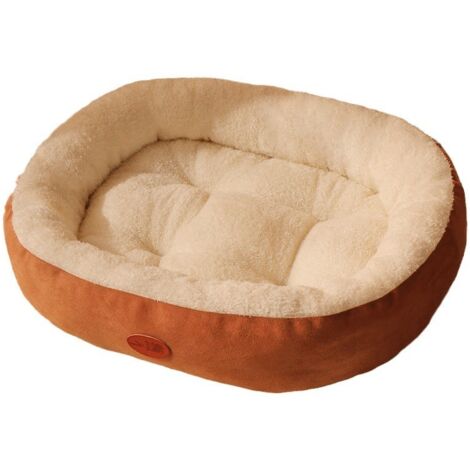 Lit pour chien & chat, chaud hiver, lavable, 4 saisons, orange 75×60cm, couverture offerte (1/5)