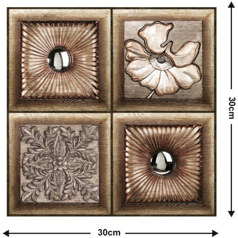 5 Pièces Autocollants muraux 3D autocollants pour chambre à coucher - Papier peint mousse décoratif pour fond de mur (1/2)