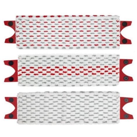 Lot de 3 coussinets de rechange pour balai plat Vileda UltraMax XL, accessoires en microfibre à clips rouges (1/5)