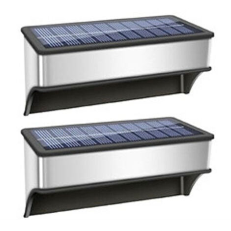 Nouvelle Lampe Murale Solaire Acier Inoxydable, Couleur RGB Changeante, Étanche IP65, Éclairage Clôture Jardin, Lot de 4 (1/5)
