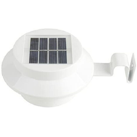Lampe Solaire LED pour Gouttière et Clôture, Boîtier Blanc, Lumière Blanche, Étanche, Éclairage Extérieur pour Avant-toit (1/5)