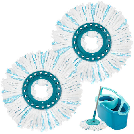Lot de 2 têtes de balai rotatif à microfibre compatibles Leifheit, accessoires de rechange (1/4)