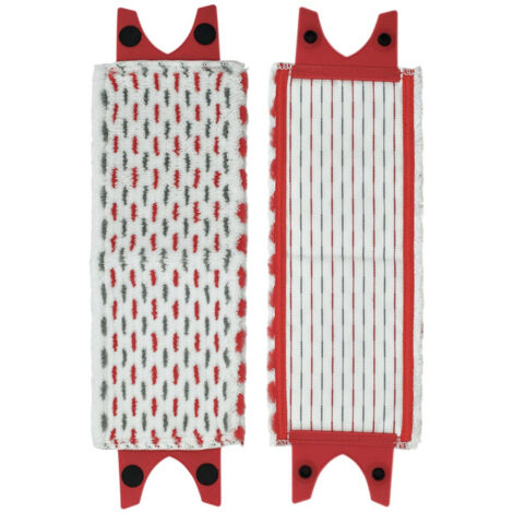 Lot de 2 coussinets de balai plat en microfibre rouge, compatibles avec Vileda UltraMax et O-Cedar, accessoires de rechange (1/5)