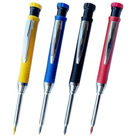 Crayon à bois en métal de 2,8 mm pour trou profond, crayon de marquage à pointe mobile, marqueur à pointe longue, ne nécessitant pas d'être taillé (1/4)