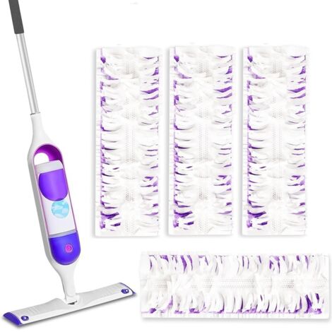 Lot de 10 lingettes nettoyantes jetables compatibles avec Swiffer PowerMop, usage humide et sec, coussinets absorbants de remplacement (1/5)