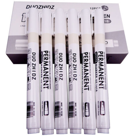 Marqueur blanc, stylo imperméable, stylo à peinture à séchage rapide, stylo noir à base d'huile résistant aux pneus (1/5)