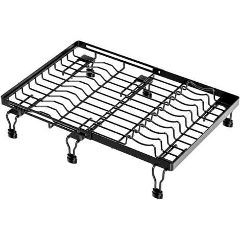 Égouttoir Vaisselle sur Évier Cuisine Réglable Extensible, Organisateur Fruits Légumes, Noir (1/5)