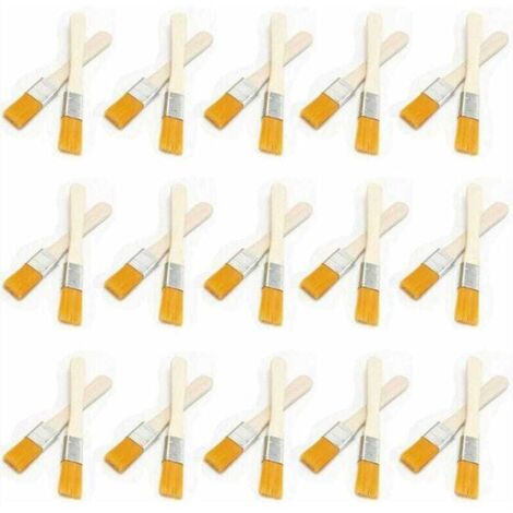 30× Pinceaux à poils plats avec manche en bois Pinceaux à peinture en bois Pinceaux à peinture pour murs Pinceau à peindre (1/5)