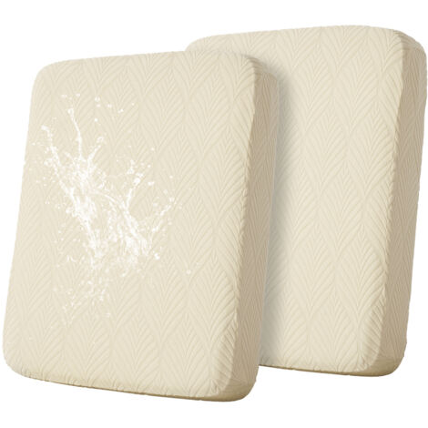 Housse canapé intégrale universelle neuve, jacquard imperméable, blanc cassé, pour la maison (1/5)