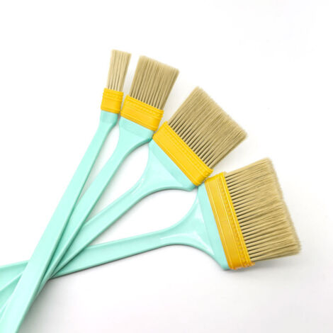 Ensemble de 4 pièces avec manches en plastique allongés et pinceaux incurvés qui ne perdent pas leurs poils et ne rouillent pas. (1/5)