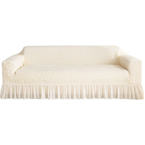 Housse canapé seersucker intégrale élastique anti-glissante, toute saison 190‑230 cm (1/5)
