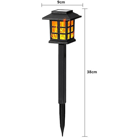 Lampe Solaire LED Flamme Chemin, Style Maison Extérieur Jardin, Étanche, Lampe Pelouse Vacillante pour Villa (1/5)