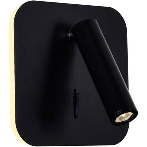 Applique murale LED moderne en métal noir, avec variation tricolore (1/3)