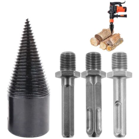 Pièces de coupe, accessoires de forage durables fendeuse de bûches de bois de chauffage, fendeuse de bûches pour bois de chauffage camping une pièce (1/4)