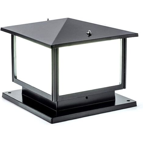 Lampe Pilier Portail Extérieur Terrasses Lampe E27 Etanche Rustique Sur Pied Décoration Aluminium Éclairage De Jardin Éclairage Avec Plaque De Base,Blacka