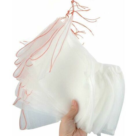 Lot de 100 sacs filet anti-insectes - pour protéger fleurs et fruits sac filet blanc (1/5)