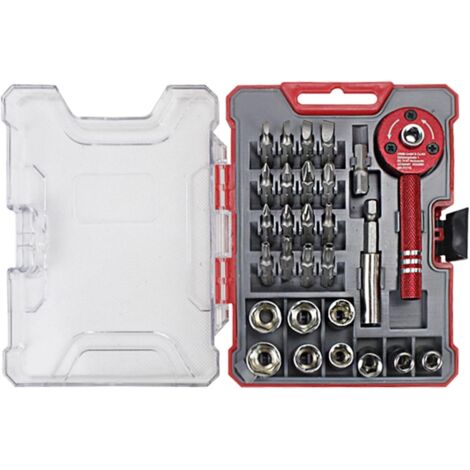 Tournevis avec poignée antidérapante et pointe magnétique. Jeu de tournevis à cliquet 28 pièces démontage petite vis écrou réparation combinaison trousse à outils téléphone portable ordinateur outil d (1/5)
