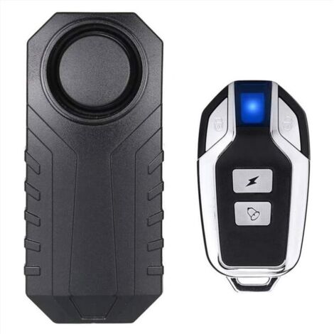 Alarme de vélo de moto sans fil monobloc, alarme antivol avec télécommande, étanche IP55, 113 dB super fort (noir) - 9,4 x 4,1 x 2,1 cm (1/4)